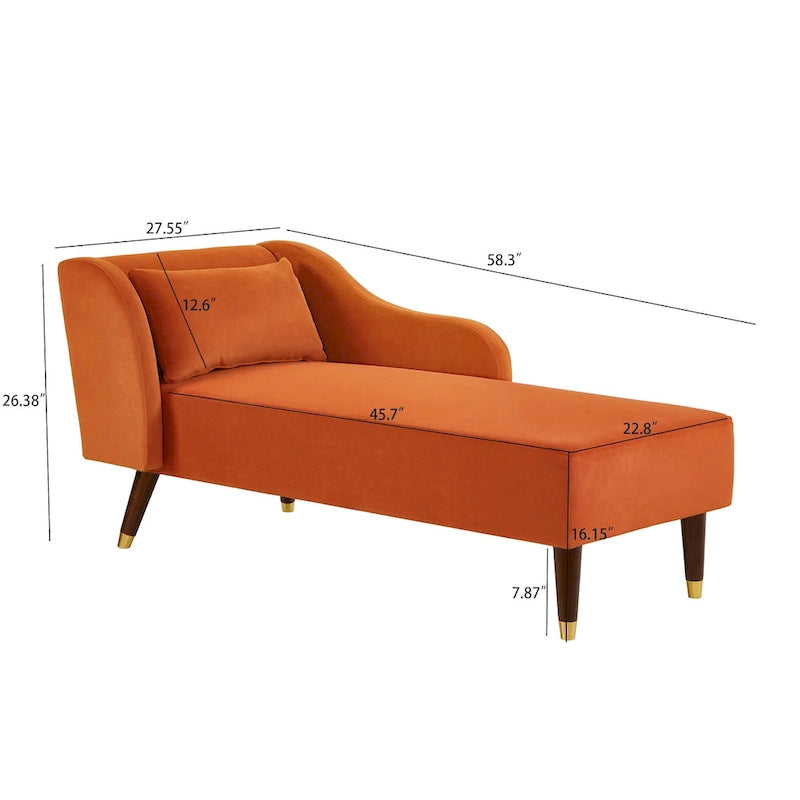 Chaise longue moderne en velours