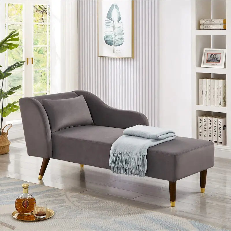 Chaise longue moderne en velours