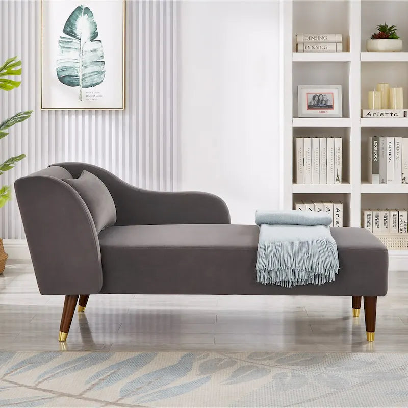 Chaise longue moderne en velours