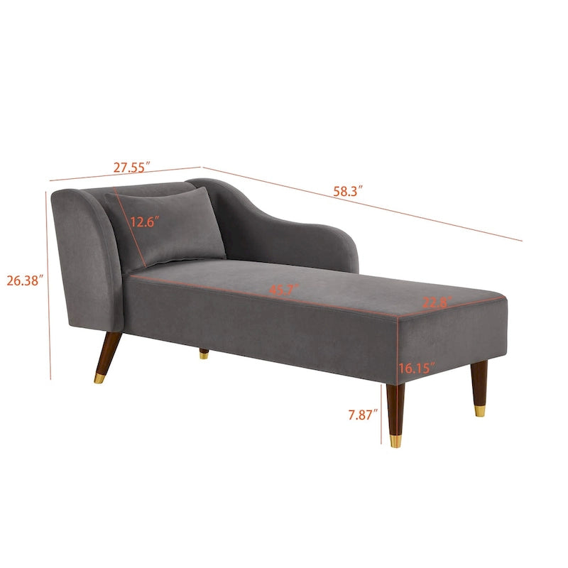 Chaise longue moderne en velours