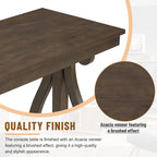 Console rustique vintage de 122 cm - Table d'entrée de style ferme avec étagère ouverte et construction robuste