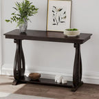 Console rustique vintage de 122 cm - Table d'entrée de style ferme avec étagère ouverte et construction robuste