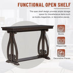 Console rustique vintage de 122 cm - Table d'entrée de style ferme avec étagère ouverte et construction robuste