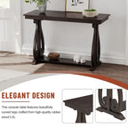 Console rustique vintage de 122 cm - Table d'entrée de style ferme avec étagère ouverte et construction robuste
