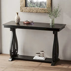Console rustique vintage de 122 cm - Table d'entrée de style ferme avec étagère ouverte et construction robuste
