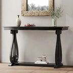 Console rustique vintage de 122 cm - Table d'entrée de style ferme avec étagère ouverte et construction robuste