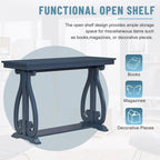 Console rustique vintage de 122 cm - Table d'entrée de style ferme avec étagère ouverte et construction robuste