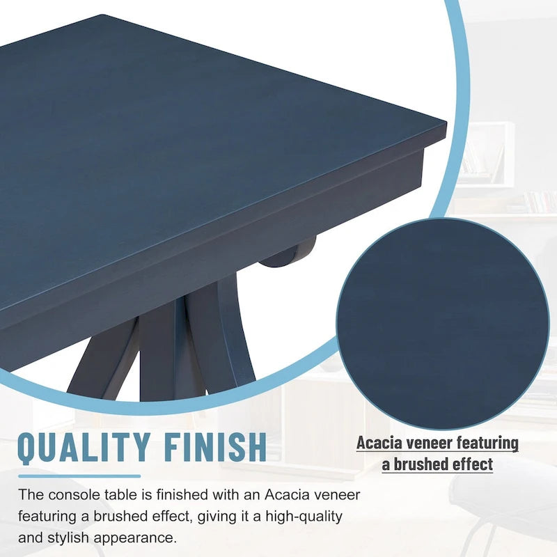 Console rustique vintage de 122 cm - Table d'entrée de style ferme avec étagère ouverte et construction robuste