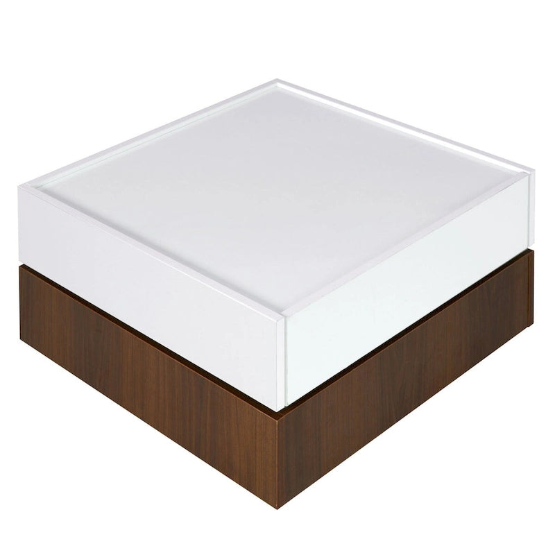 Table basse carrée rotative à 360° avec 2 tiroirs