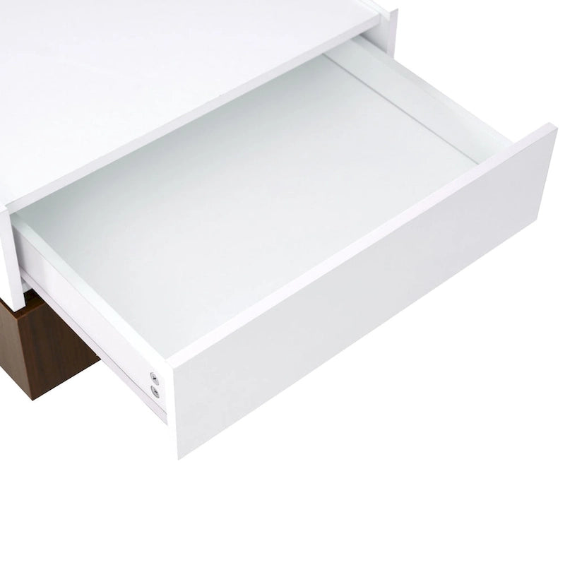 Table basse carrée rotative à 360° avec 2 tiroirs