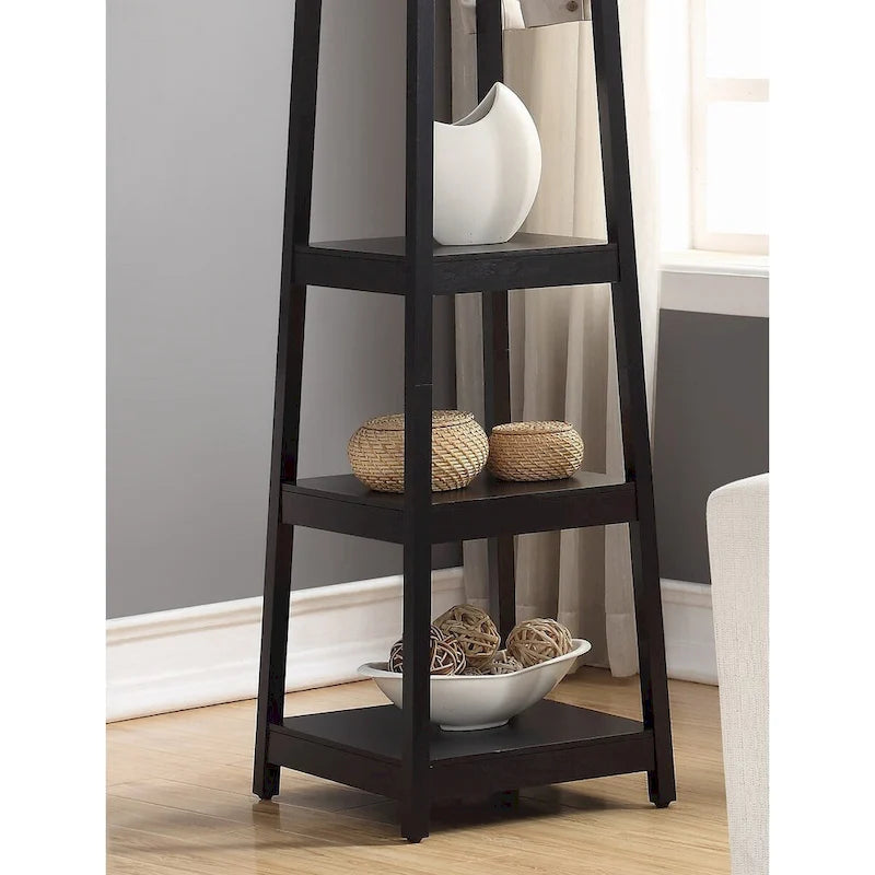 Portemanteau en bois avec étagères de rangement à 3 niveaux