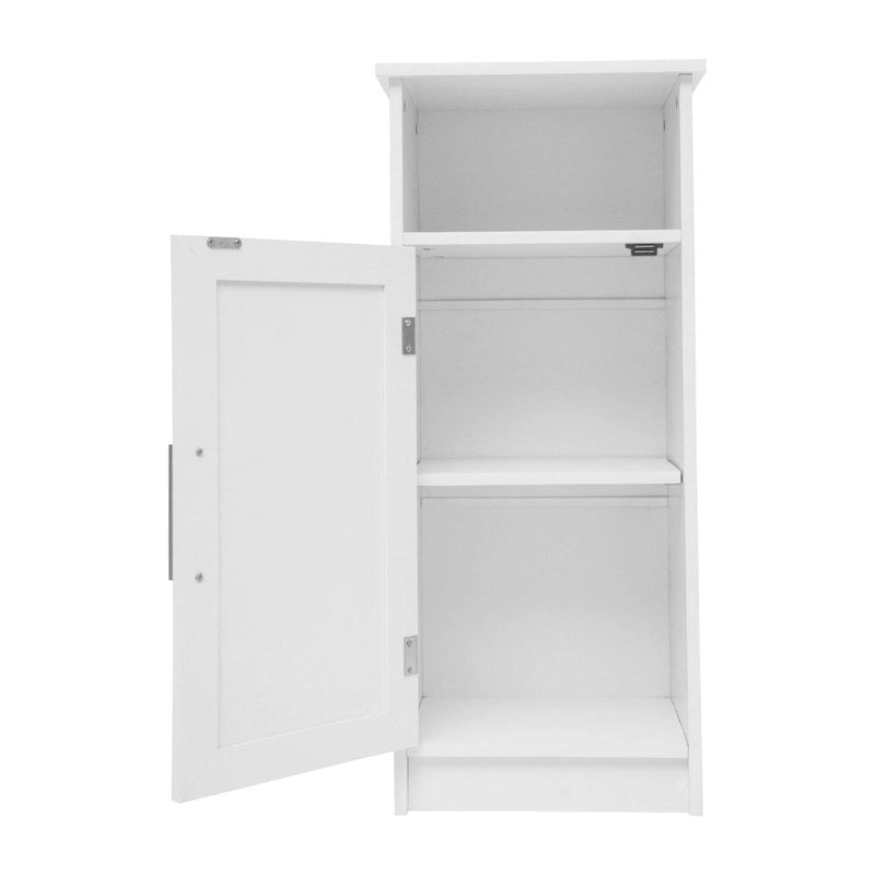 Organisateur de rangement bas avec porte à fermeture magnétique et étagères