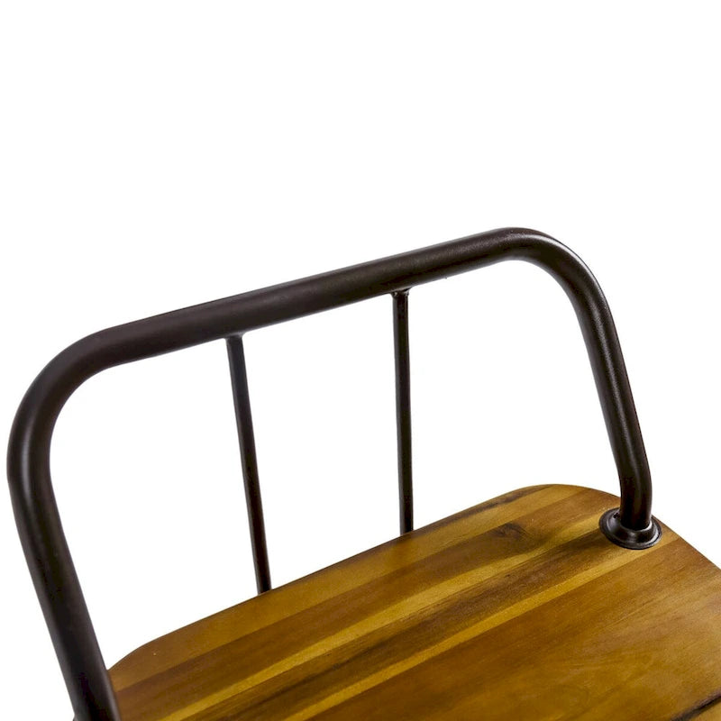 Tabourets de bar modernes en bois et métal de 76 cm, style industriel et rustique, lot de 2