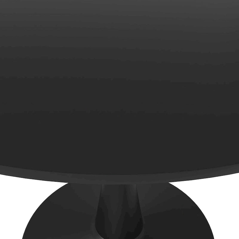 Table à manger ronde de 40 pouces pour 4 personnes avec plateau en MDF et base en acier noir pour cuisine et salle à manger