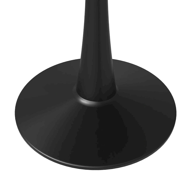Table à manger ronde de 40 pouces pour 4 personnes avec plateau en MDF et base en acier noir pour cuisine et salle à manger