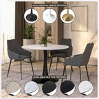 Table à manger ronde de 40 pouces pour 4 personnes avec plateau en MDF et base en acier noir pour cuisine et salle à manger