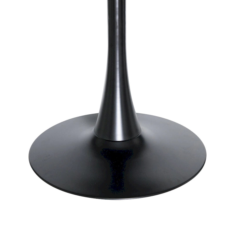 Table à manger ronde de 40 pouces pour 4 personnes avec plateau en MDF et base en acier noir pour cuisine et salle à manger