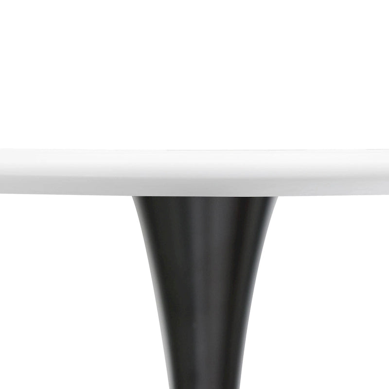 Table à manger ronde de 40 pouces pour 4 personnes avec plateau en MDF et base en acier noir pour cuisine et salle à manger