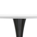 Table à manger ronde de 40 pouces pour 4 personnes avec plateau en MDF et base en acier noir pour cuisine et salle à manger